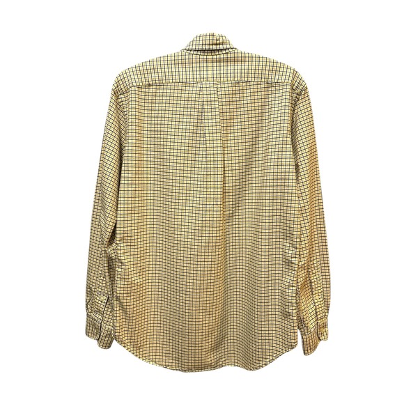 Ralph Lauren Plaid Button Down Shirt Classic Fit Long Sleeve Yellow Men's Size M - Picture 3 of 8